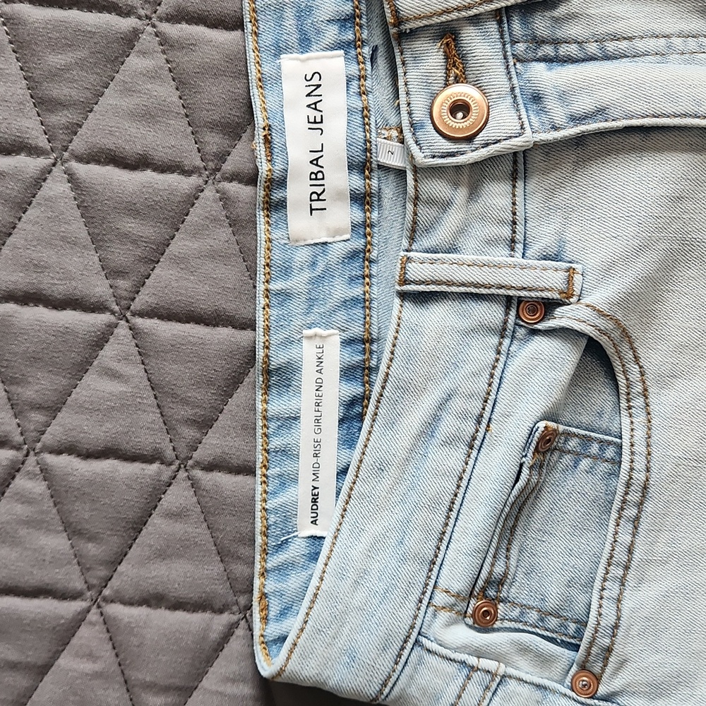 Tribal Jeans Audrey Mid-rise Girlfriend Ankle-Size 2 - Picture 3 of 15